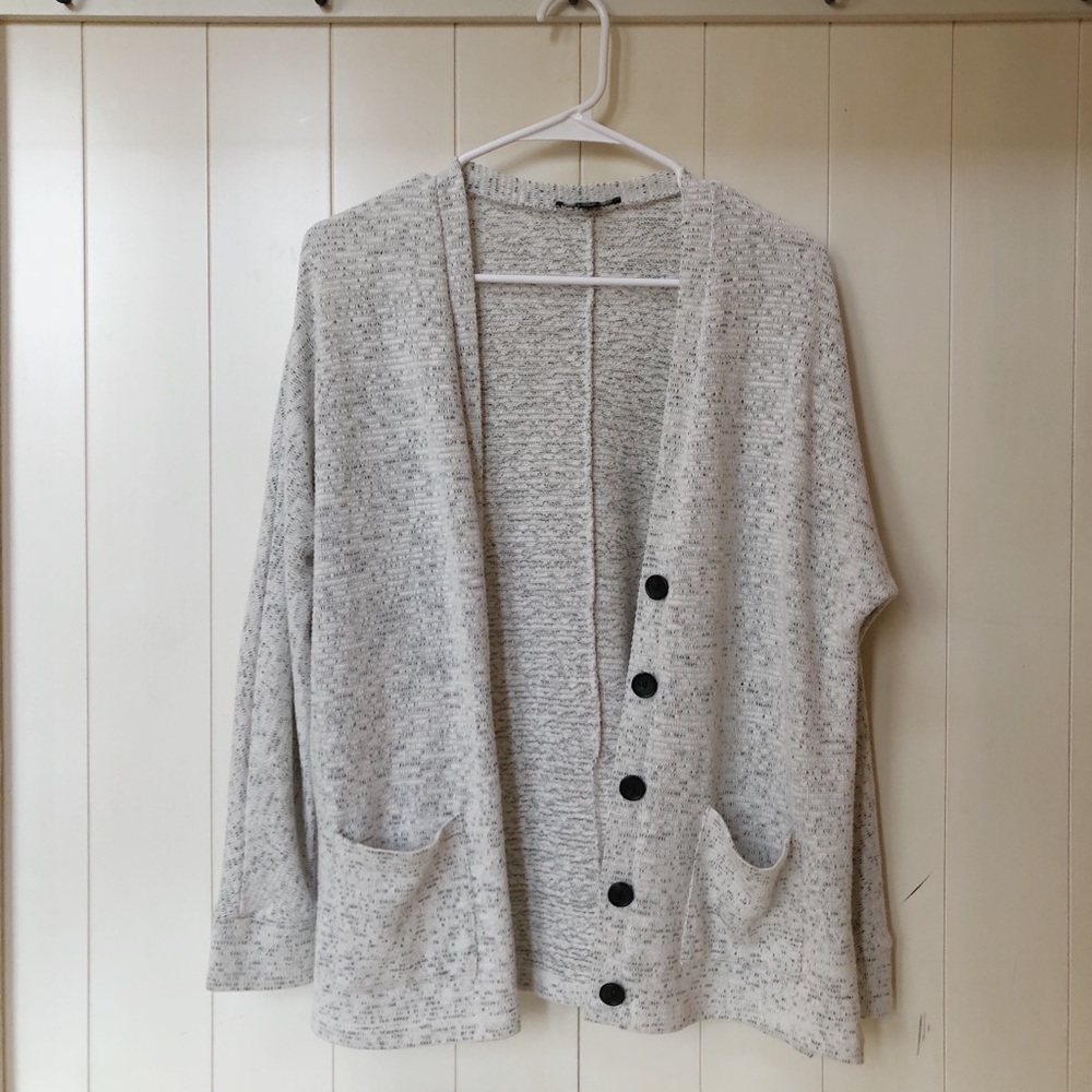 American Eagle Gray Button Cardigan-Small